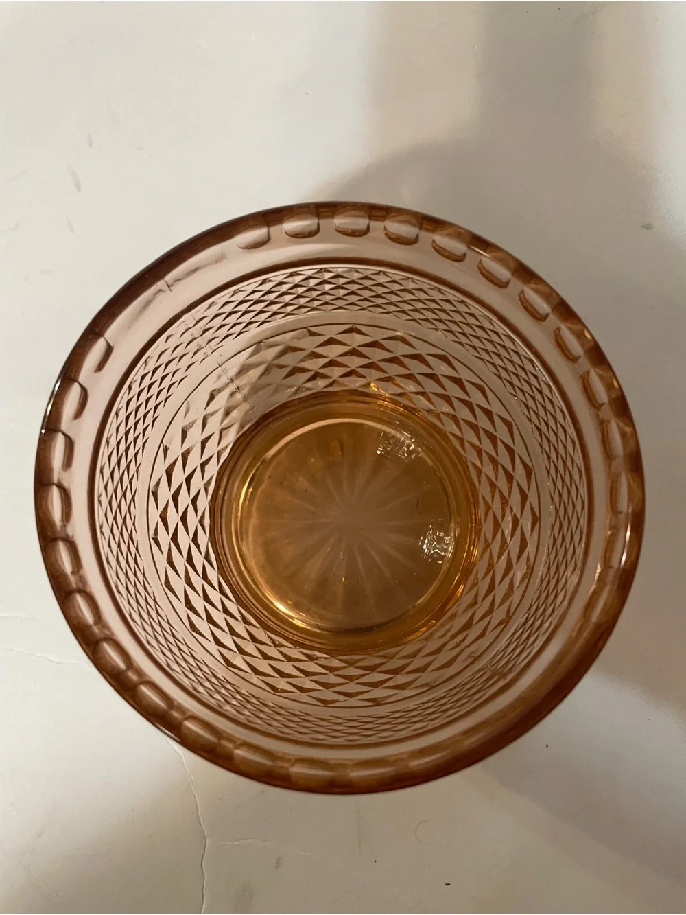 Vintage Peach Pink Depression Glass Jar with Lid Cottage Core KIG Indonesia